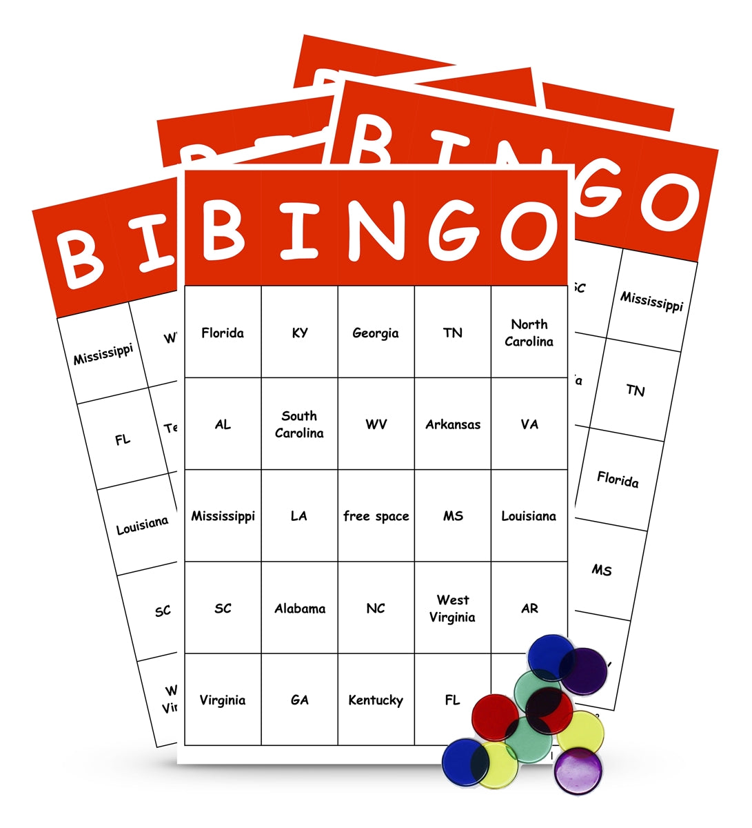 Southeast States Bingo and Memory Games